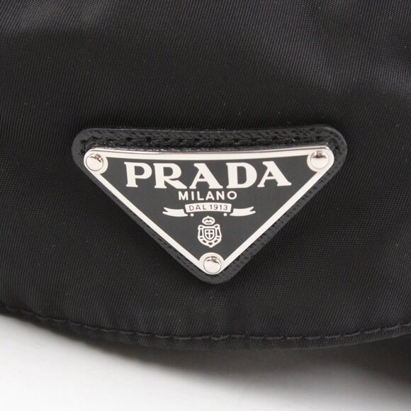 Pre-Owned Prada Re-Nylon Baseball Cap with Metal Logo Plaque in Black Size XXL - Picture 8 of 11